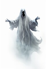 Ghost in a sheet floating in the air