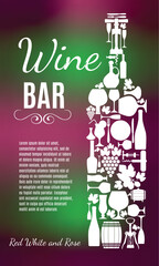Wine flat background. Wine bar composition.Double exposure.