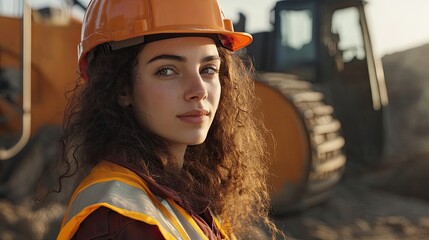 A construction worker poses looking at the viewer in confidence