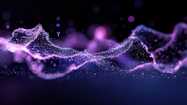 A hyper-realistic visualization of virtual particles appearing and disappearing in empty space.