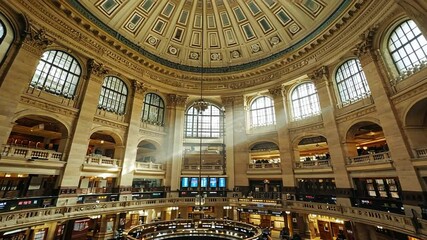 Interior of a stock exchange building. - Powered by Adobe