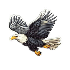Obraz premium Majestic Bald Eagle in Flight - Vector Illustration