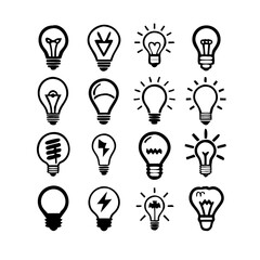 Lightbulb Concept Icons Vector