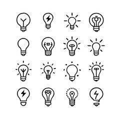 Lightbulb Concept Icons Vector