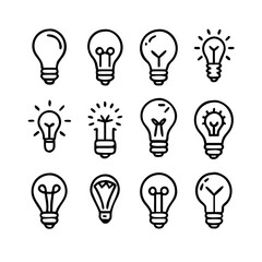 Lightbulb Concept Icons Vector