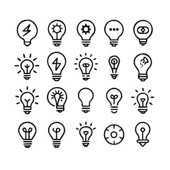 Lightbulb Concept Icons Vector