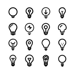 Lightbulb Concept Icons Vector