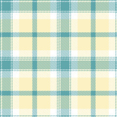Cool Sea and Rich White Seamless Tartan Textile Design