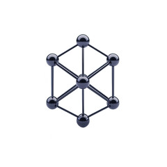 3D illustration of a molecular structure, demonstrating interconnected atoms in a geometric arrangement, showcasing the beauty of scientific exploration and innovation.