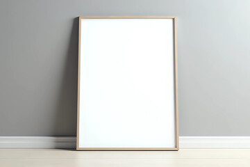 Mock up poster or photo frame on table minimalism loft desk space