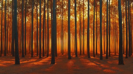 Obraz premium Golden hour forest