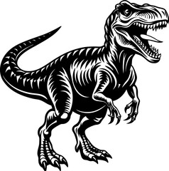 Tyrannosaurus rex dinosaur cartoon vector with zebra-like stripes