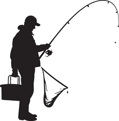 Obraz premium fisherman with fishing rod