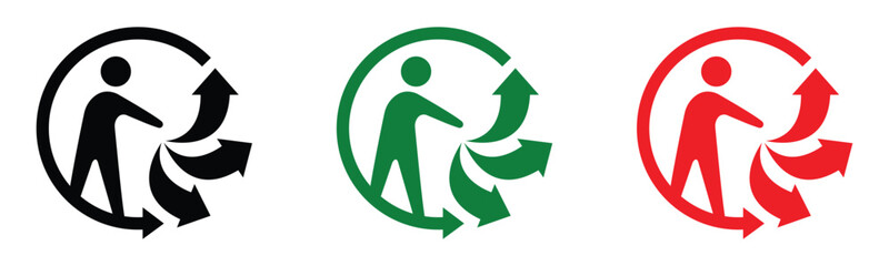 Triman recycling icon set.Triman sign vector isolated on white