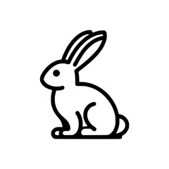 Obraz premium Simple line icon of a rabbit in profile view 
