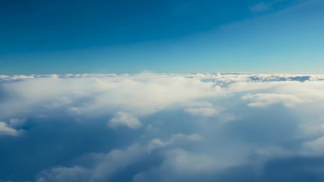 Blue sky with moving clouds