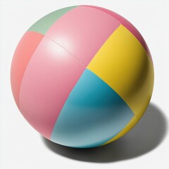 Colorful beach ball featuring different pastelcolored color blocks