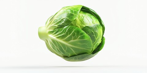 Fototapeta premium Floating grilled Brussels sprout with a slight charring effect and balsamic glaze, isolated on white
