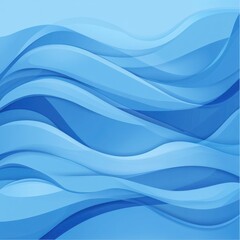 Fototapeta premium Stylized abstract art with flowing blue wave patterns on a soft blue background, modern flat design