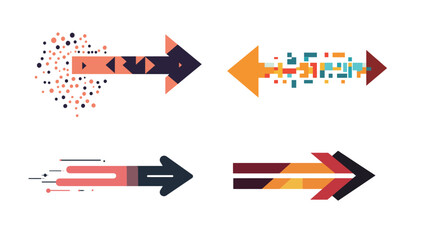 Extended computer arrow vector graphic design, featuring a sleek and modern arrow pointing forward. This design symbolizes progression, navigation, and technology