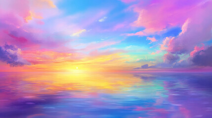 Obraz premium Sky with a soft pastel hue at dawn