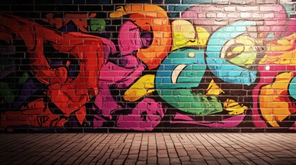 Naklejka premium graffiti wall abstract background, Generative Ai not real photo, idea for artistic pop art background backdrop illustration