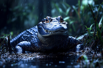 Obraz premium Stunning American Alligator in Natural Habitat - Florida Wildlife Photography
