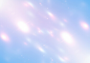 光の背景、水色、ピンク、プリズム、ホログラム