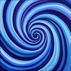 Abstract Blue Spiral Vortex Painting Artwork