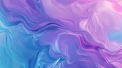 Obraz premium abstract ai generated background illustration of a colored floating liquid in violet and turquoise pastel colors illustration