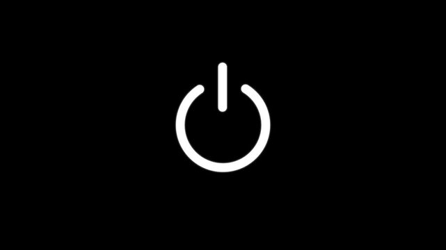 power icon . pawer button animation. buttery charging  concept 