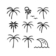Palm Tree Icons Vector