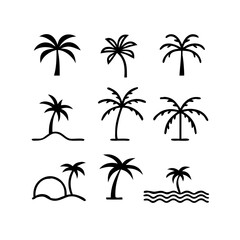 Palm Tree Icons Vector