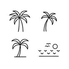 Palm Tree Icons Vector