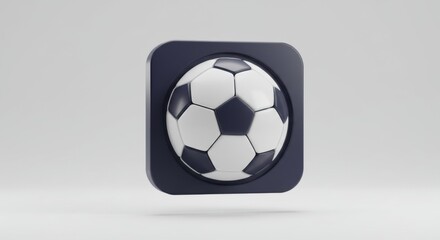 Fototapeta premium Soccer Ball in Rounded Square Frame for Sports Apps and Icons