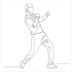 Bowler wicket celebration continuous line art!