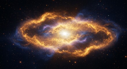 Obraz premium A Glowing Nebula Displaying Brilliant Colors and Star Clusters