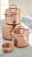 Rose Gold Copper Cookware Set Kitchen Pots and Pans