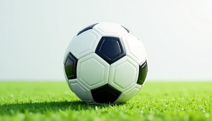 Fototapeta premium New pristine football against pure white backdrop, football, perfect condition