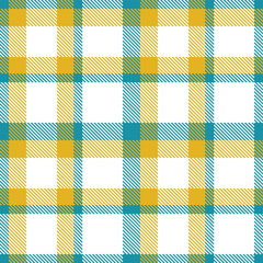Rich Teal Blue Seamless Tartan with Light Gold accents Textile Design