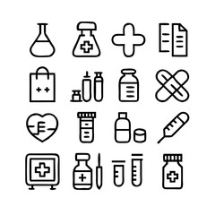 Pharmaceutical Icons Vector