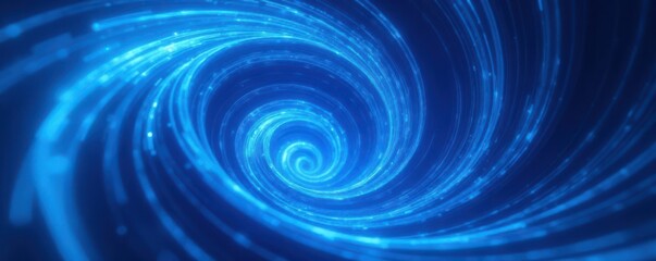 Fototapeta premium Swirling abstract blue lines in a dynamic vortex, colorful, fluid