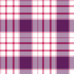 Pale White and Warm Dark Pink Seamless Tartan Textile Design