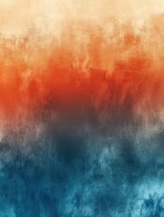Fototapeta premium Realistic illustration blurred. grainy gradient color abstract background blue teal, red beige and orange noise texture cover design.
