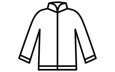 ブルゾン、服のシンプルな線画アイコン（白黒）