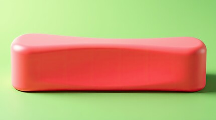 Rectangular pink object with rounded edges against a green background