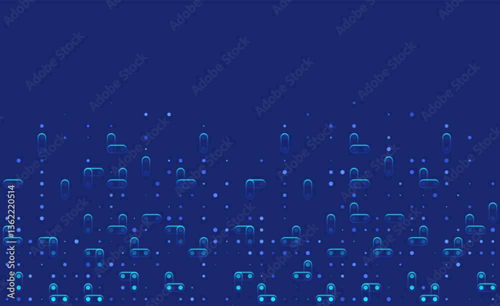 Poster digital technology background. digital data dots blue pattern pixel background