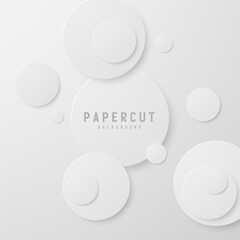 Abstract Papercut Background with Overlapping Circles