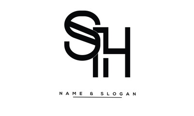 SH, HS Abstract Letters Logo Monogram