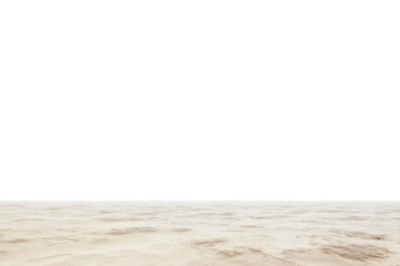A Serene Expanse Of Pale Sand Meets A Bright, Clear Sky, Evoking Tranquility And Boundless Space With Subtle Textural Variations In The Sand Isolated on Transparent Background